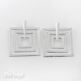Plain Square Earrings Sterling Silver
